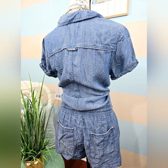 NWT Jolt Denim Romper With Drawstring Waist - Picture 10 of 14